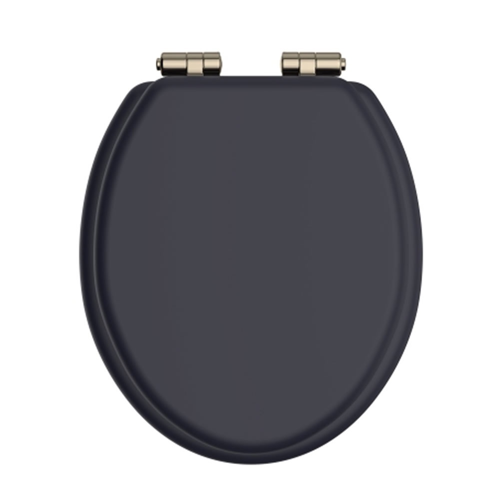 Heritage Midnight Blue Soft Close WC Seat With Vintage Gold Hinges